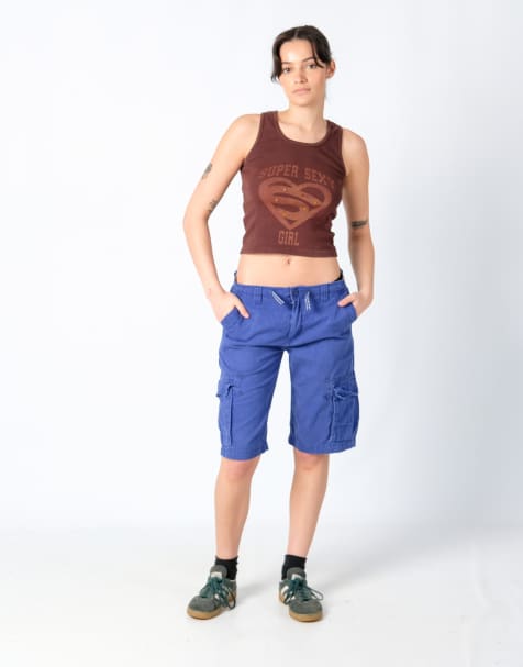 Vintage Levi's 29x21 Canvas Cargo Shorts Blue - view 1