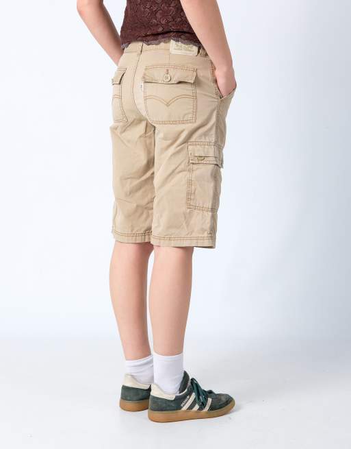 Vintage Levi's 29x22 Canvas Cargo Shorts Tan