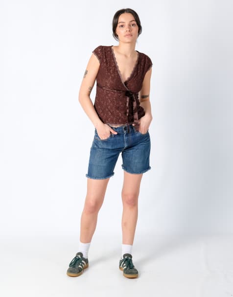 Vintage Levi's 30x15 Denim Shorts Navy Blue - view 1
