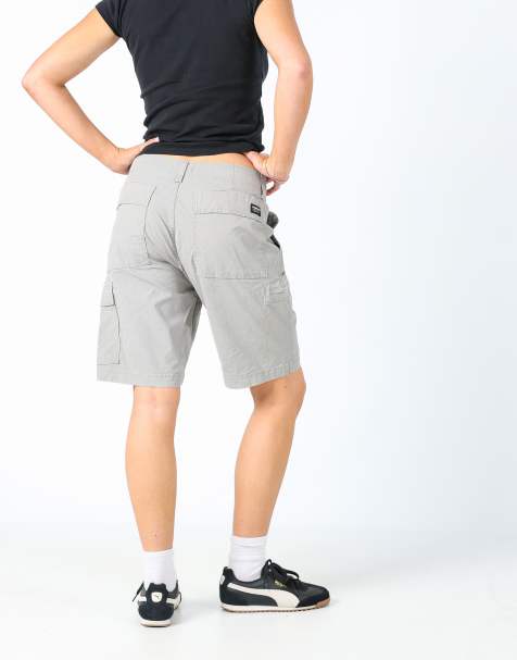 Vintage Levi's 30x18 canvas cargo shorts light grey - view 1