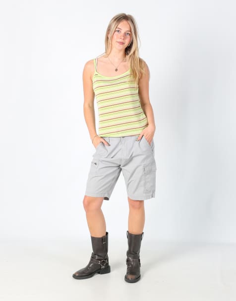 Vintage Levi's 30x20 canvas cargo shorts in light grey - view 1