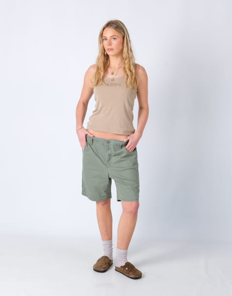 Vintage Levi's 30x20 Canvas Cargo Shorts Khaki Green - view 1