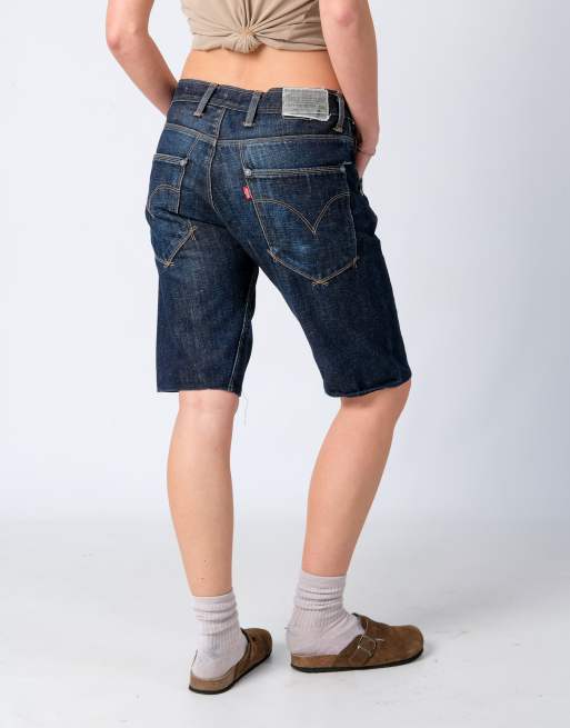 Vintage Levi's 30x20 Denim Shorts Navy Blue, 2 of 4