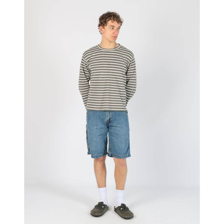 Vintage Levi's 30x21 denim carpenter baggy jorts shorts in blue | ASOS