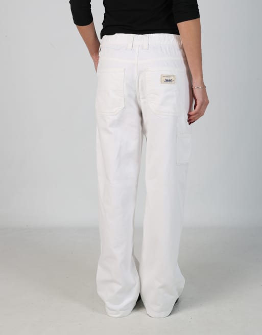 Vintage Levi's 30x47 denim carpenter jeans in white