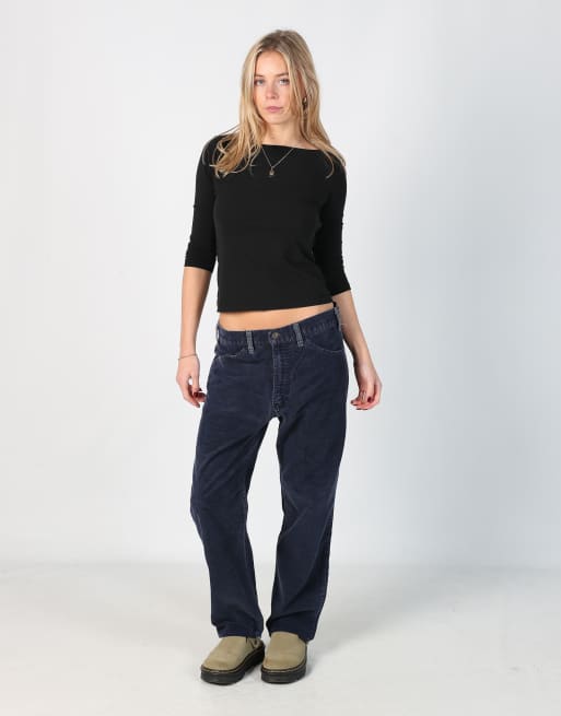 Vintage Levi's 30x51 corduroy trousers in navy blue