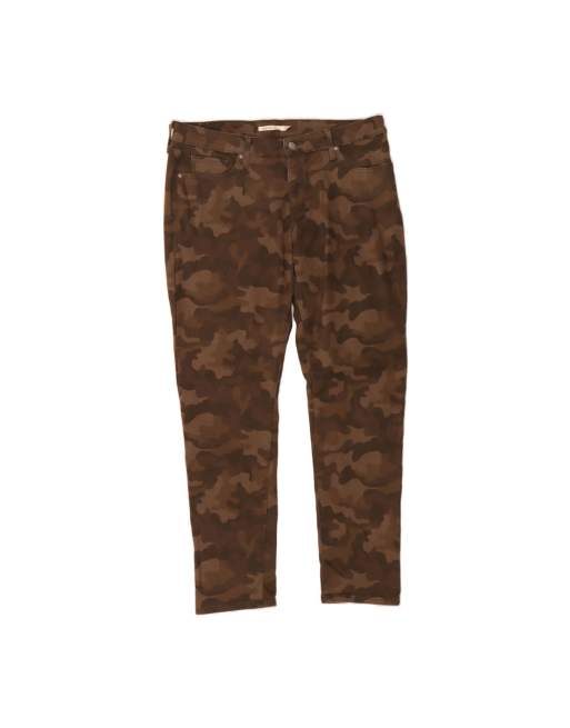 Vintage Levi's 312 Shaping Slim Jeans US 18 2XL W36 L31 In Brown Camouflage