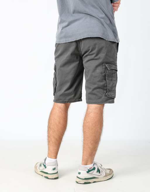 Vintage Levi's 31x21 canvas cargo shorts in charcoal grey