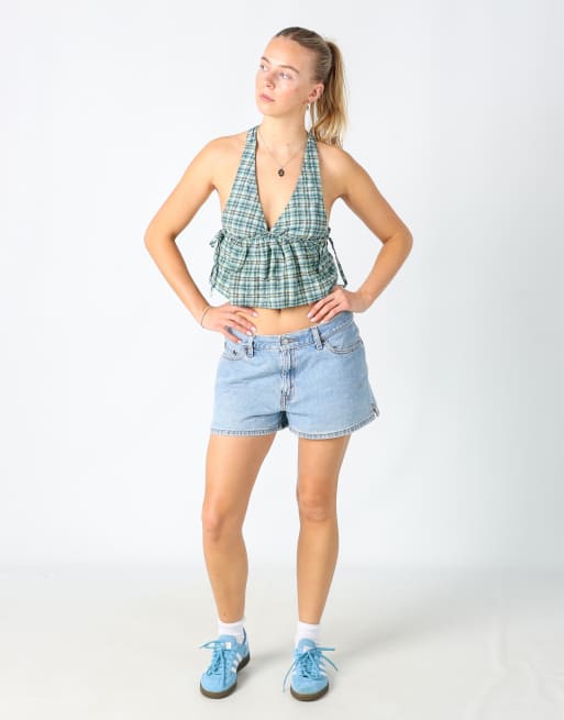 Vintage Levi's 32x12 denim shorts in light blue