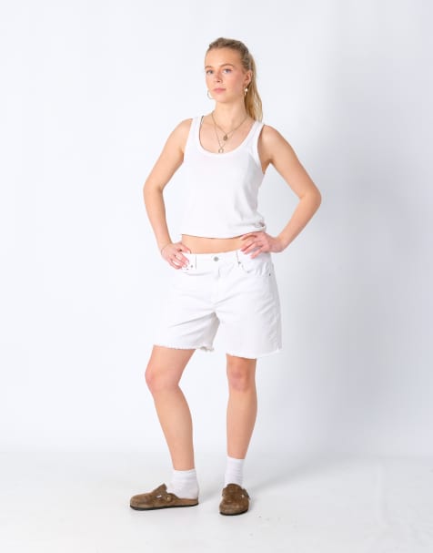 Vintage Levi's 32x17 Denim Shorts Ivory - view 1