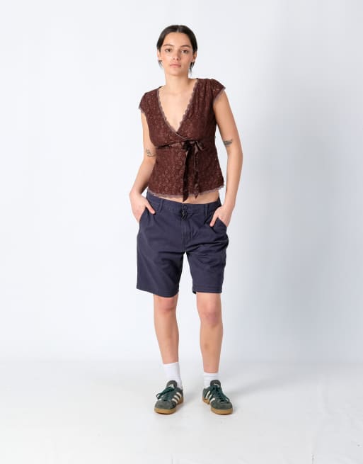 Vintage Levi's 32x19 Canvas Cargo Shorts Navy Blue