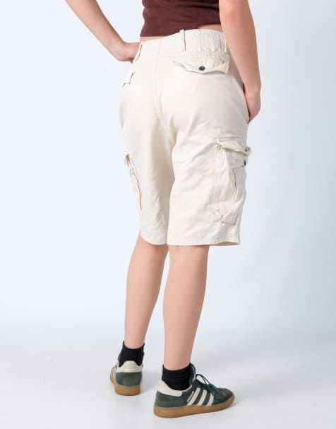 Vintage Levi's 32x21 Canvas Cargo Shorts Cream - view 1