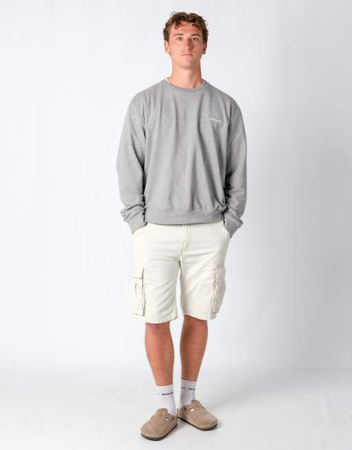 Vintage Levi's 32x21 Canvas Cargo Shorts Cream