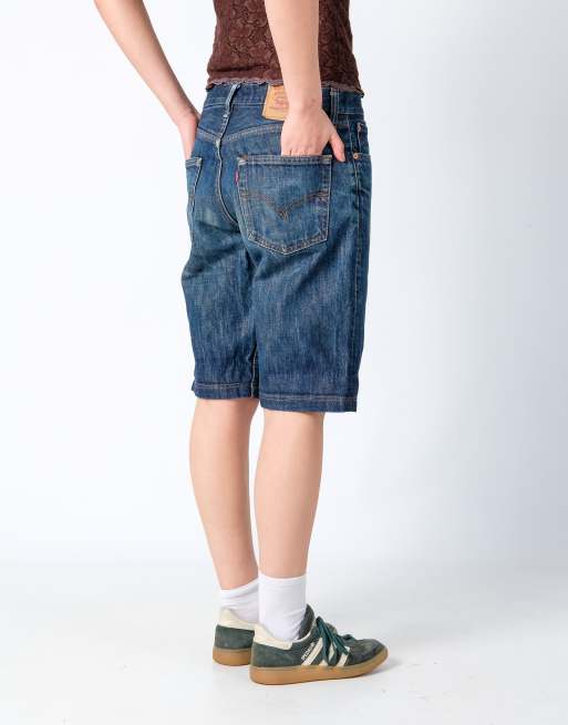Vintage Levi's 32x21 Denim Jorts Shorts Navy Blue
