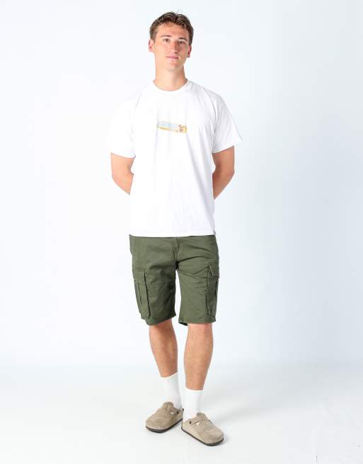 Vintage Levi's 32x22 canvas cargo shorts in dark green