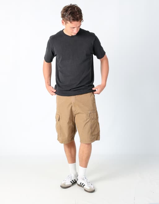 Vintage Levi's 32x30 canvas cargo shorts in tan