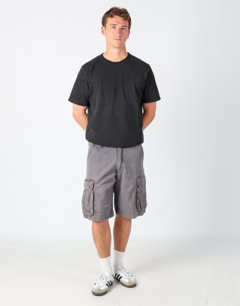 Vintage Levi's 32x32 canvas cargo shorts in grey - view 1