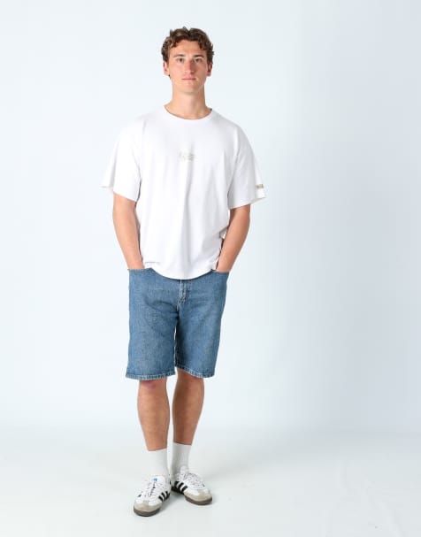 Vintage Levi's 33x21 canvas cargo shorts cream - view 1