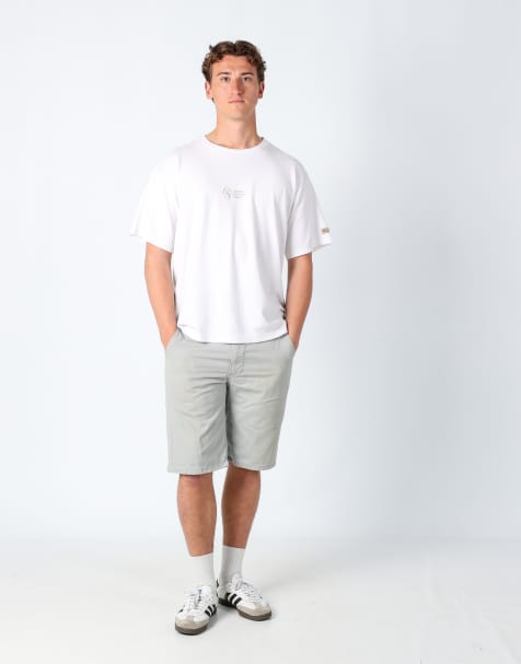 Vintage Levi's 33x21 canvas cargo shorts light grey - view 1
