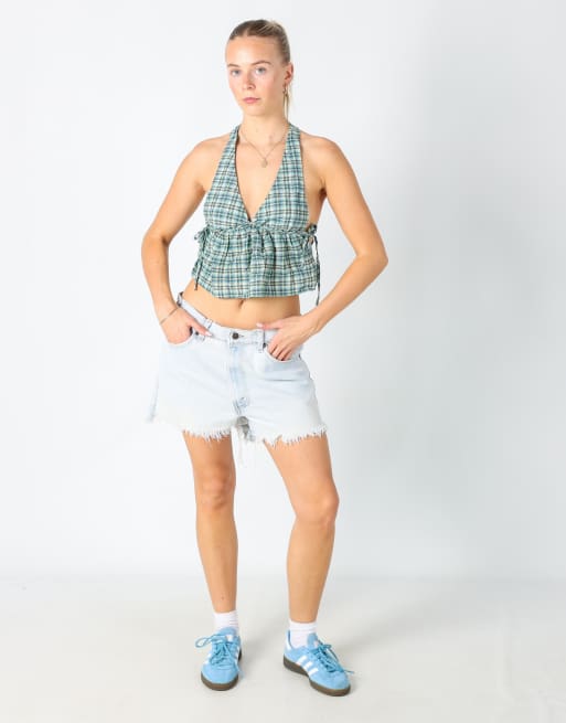 Vintage Levi's 34x14 denim shorts in light blue