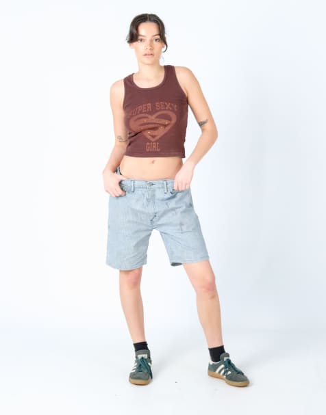 Vintage Levi's 34x18 Denim Shorts Ivory - view 1