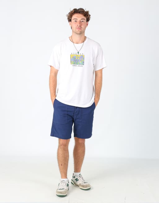Vintage Levi's 34x19 canvas cargo shorts in navy blue