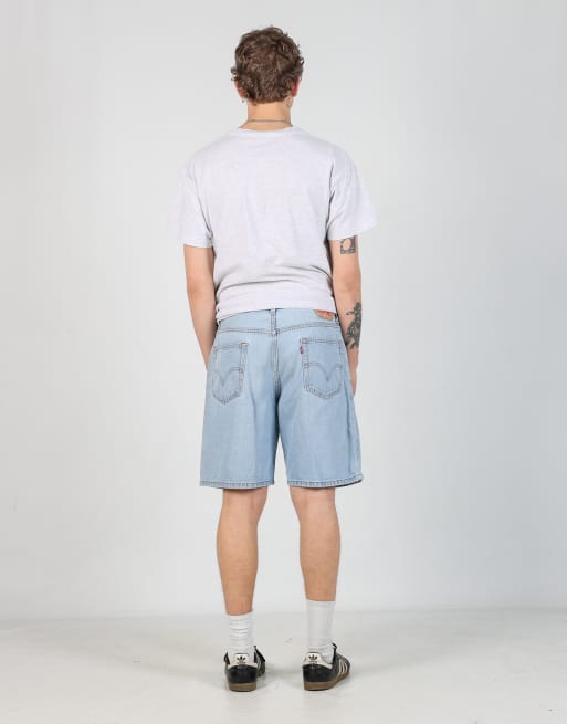 Vintage Levi's 34x19 denim jorts shorts in light blue, 3 of 6