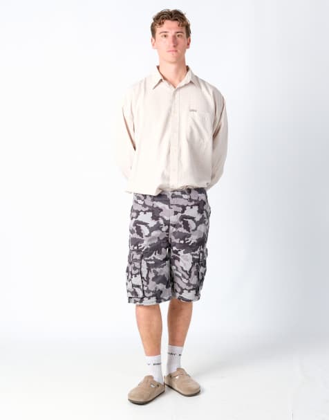 Vintage Levi's 34x20 Canvas Cargo Shorts Charcoal Grey - view 1
