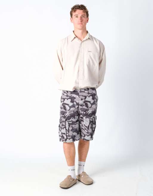 Vintage Levi's 34x20 Canvas Cargo Shorts Charcoal Grey
