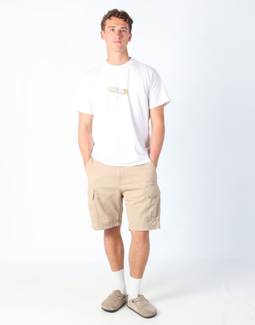 Vintage Levi's 34x20 canvas cargo shorts in tan