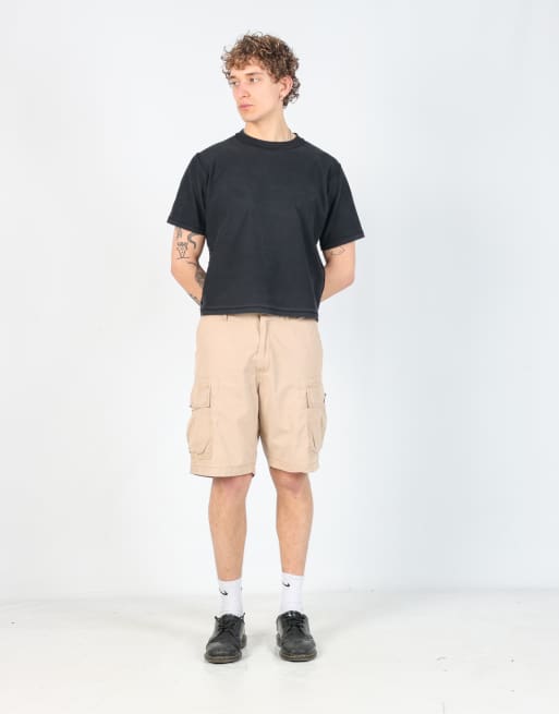 Vintage Levi's 34x20 canvas cargo shorts in tan, 2 of 4