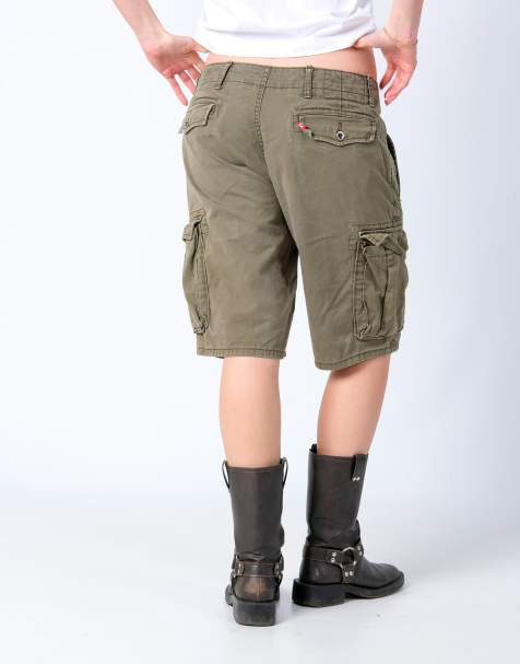 Vintage Levi's 34x20 Canvas Cargo Shorts Khaki Green - view 1