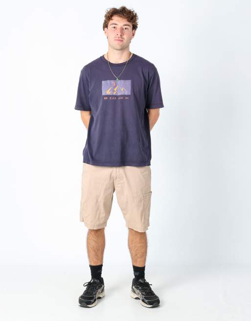 Vintage Levi's 34x21 canvas cargo shorts tan