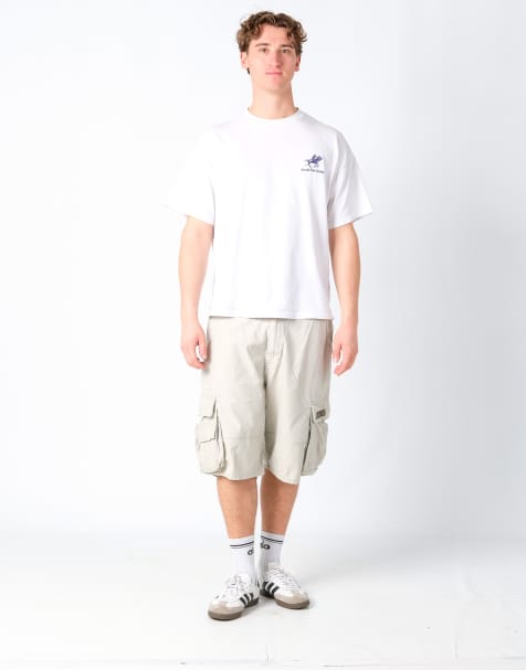 Vintage Levi's 34x22 Canvas Cargo Shorts Beige - view 1