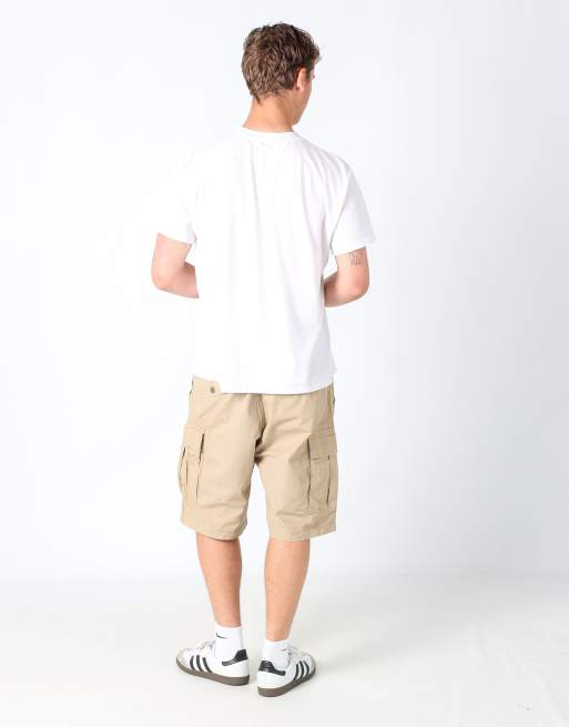 Vintage Levi's 34x22 canvas cargo shorts in tan, 3 of 4