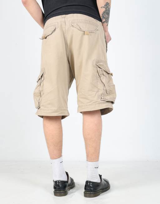 Vintage Levi's 34x22 canvas cargo shorts in tan, 2 of 4