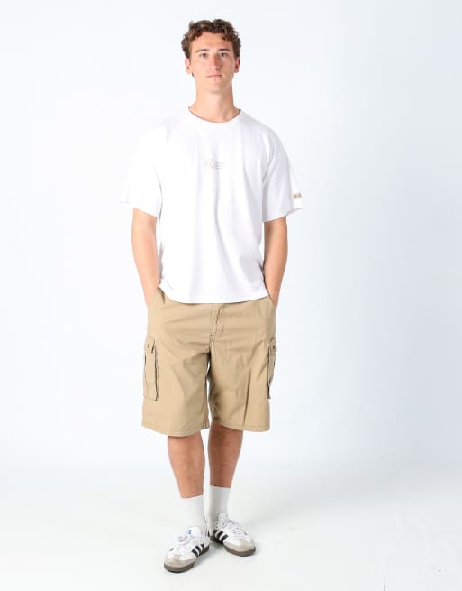Vintage Levi's 34x24 canvas cargo shorts tan
