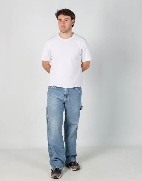 Vintage Levi's 35x32 denim carpenter jeans in light blue - view 1