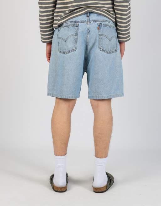 Vintage Levi's 36x18 denim jorts shorts in light blue, 2 of 4