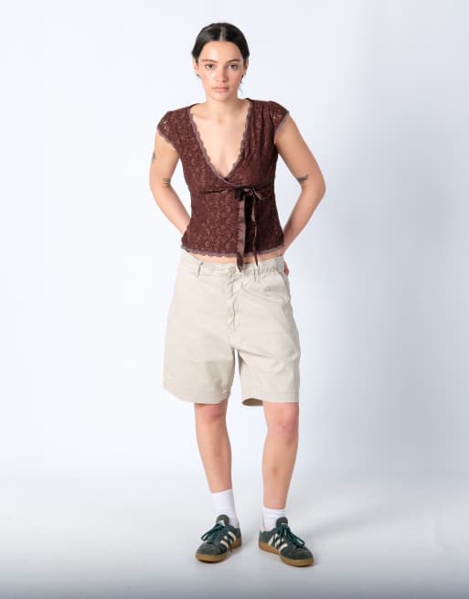Vintage Levi's 36x19 Canvas Cargo Shorts Beige