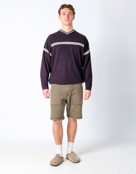 Vintage Levi's 36x20 Canvas Carpenter Baggy Shorts Khaki Green - view 1