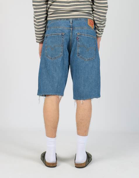 Vintage Levi's 36x20 denim jorts shorts in blue - view 1