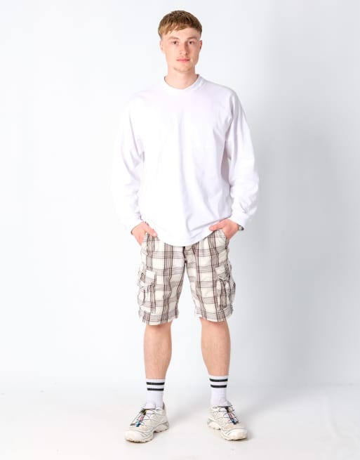 Vintage Levi's 36x21 Canvas Carpenter Baggy Shorts Cream