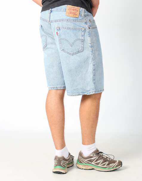 Vintage Levi's 36x21 denim jorts shorts in light blue - view 1
