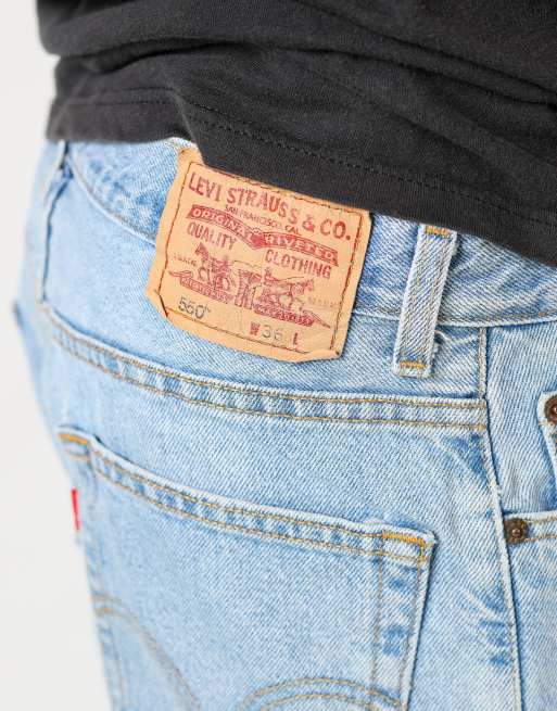 Vintage Levi's 36x21 denim jorts shorts in light blue, 4 of 4