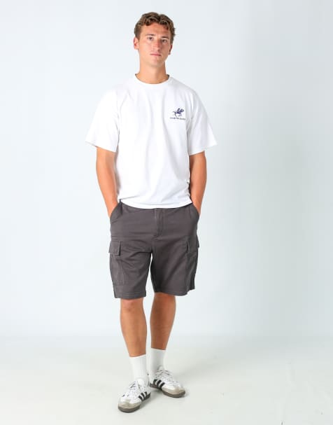 Vintage Levi's 36x22 canvas cargo shorts in charcoal grey - view 1
