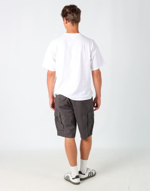 Vintage Levi's 36x22 canvas cargo shorts in charcoal grey, 3 of 4