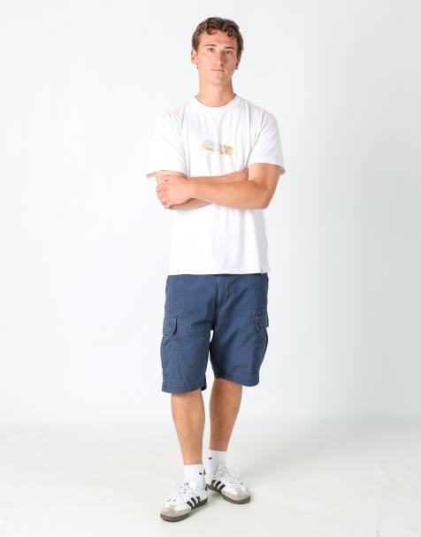 Vintage Levi's 36x22 canvas cargo shorts in navy blue - view 1