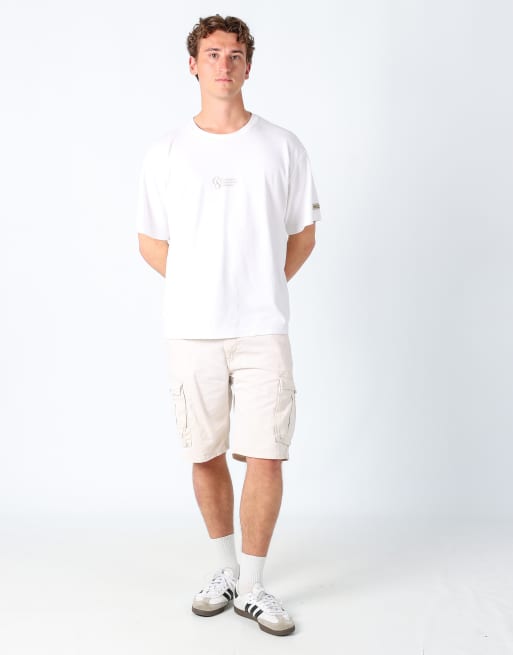 Vintage Levi's 36x23 canvas cargo shorts light grey