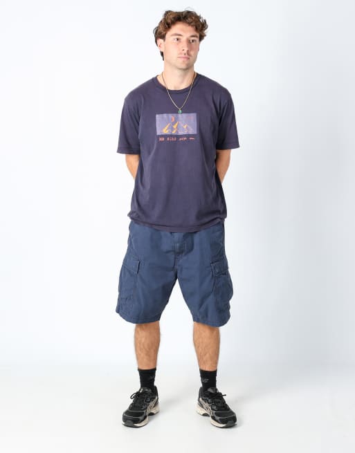 Vintage Levi's 36x23 canvas cargo shorts navy blue